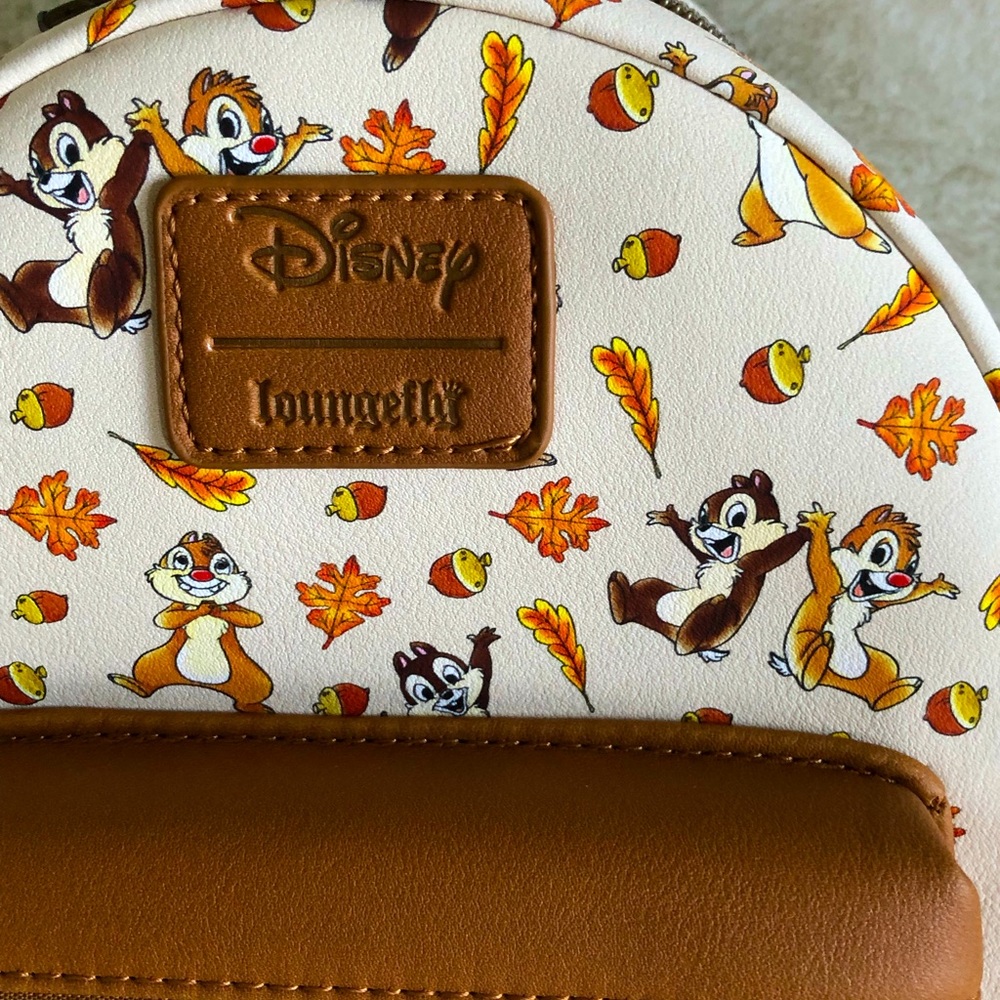 Disney Loungefly Chip n Dale Fall Leaves Acorns Backpack Bundle NWT - Picture 3 of 10